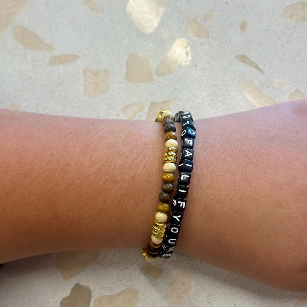 Handmade Beaded Quote Bracelet Set